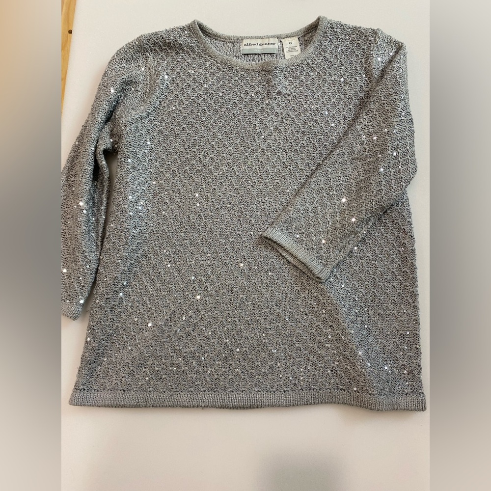 Silver knit sequined sweater